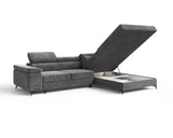 Ecksofa Ostin – Elefantengrau – Ottomane rechts