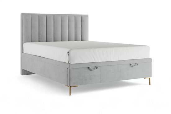 Polsterbett - Misel - Stilvolles Polsterbett in neutralen Farben. - ROYAL24_MARKT