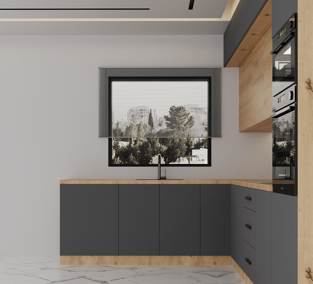 Winkelküche K105-G330 - Langen Grau Artisan - Praktisch durchdacht für Ihr Zuhause - ROYAL24_MARKT