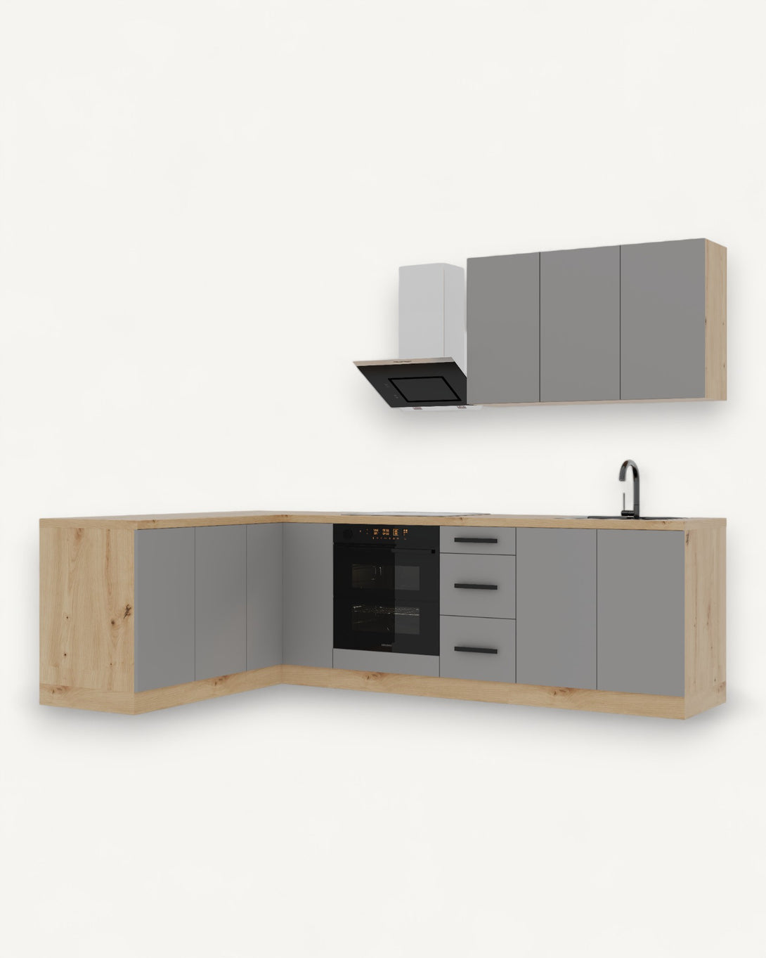 Winkelküche K99-G270 - Langen Beige - Design trifft Funktionalität - ROYAL24_MARKT