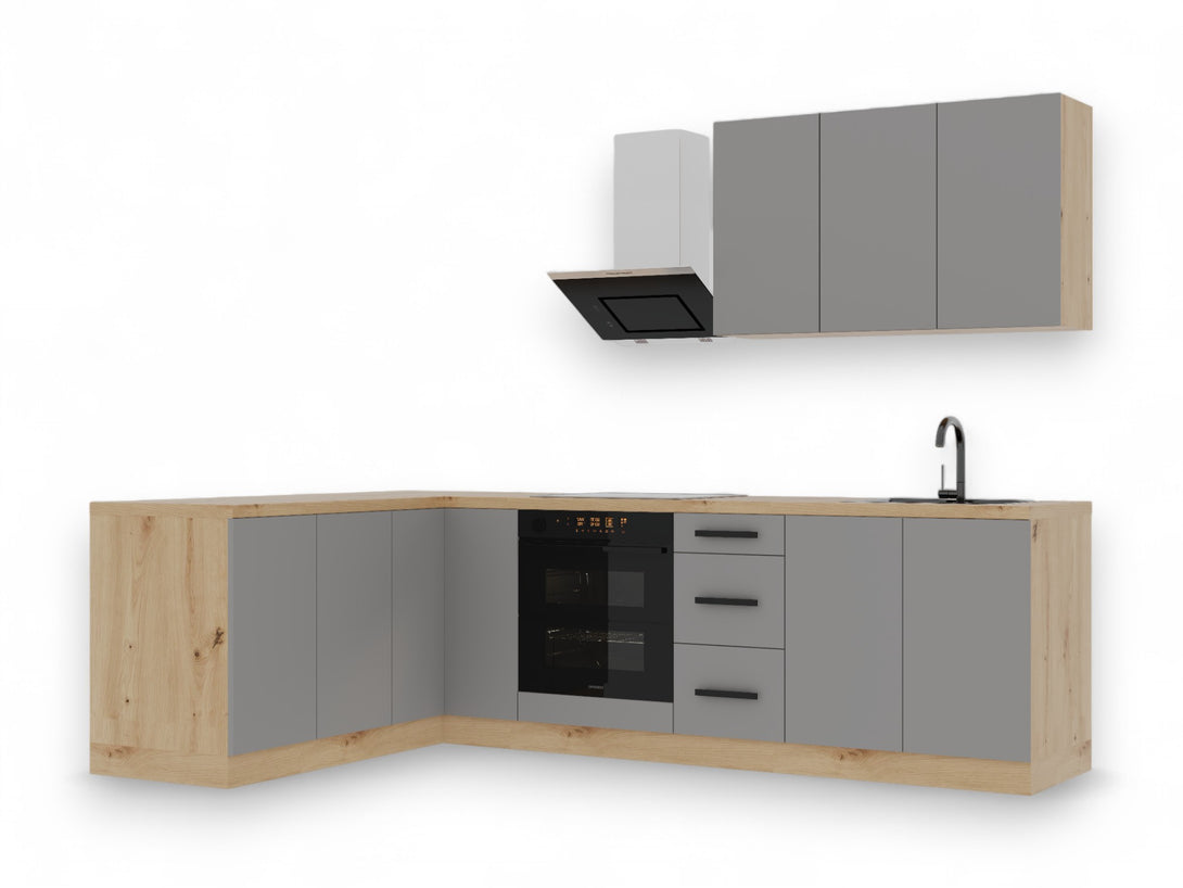 Winkelküche K99-G270 - Langen Beige - Design trifft Funktionalität - ROYAL24_MARKT