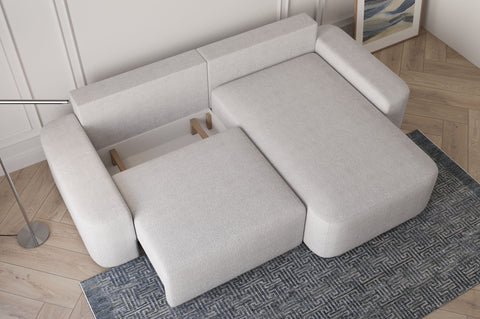Ecksofa Oval – Hellgrau