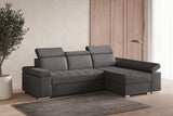 Ecksofa Toronto – Grau – Ottomane rechts