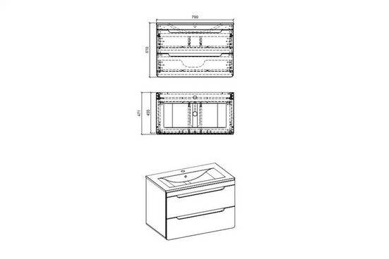 Waschbeckenschrank - Aruba Cosmos - Effektive Badezimmerorganisation.