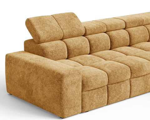 Ecksofa Bianco – Goldgelb – Ottomane rechts