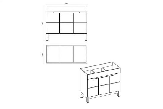 Waschbeckenschrank - Badschrank - Bali White - Modernes und stilvolles Design.