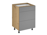 Nexa Küchenzeile  KÜ06-L – Beige & Woodline – 300 cm – Moderne Familienküche mit Hochschrank und großzügigem Stauraum
