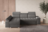 Ecksofa Toronto – Grau – Ottomane links