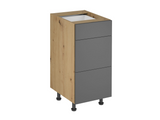 Nexa Küchenmöbel-Set KÜ03-L – Woodline & Grau – Stilvolle 460 cm Küchenlösung mit maximalem Stauraum und moderner Eleganz