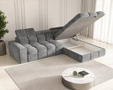Ecksofa Bianco – Grau – Ottomane rechts