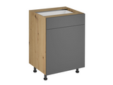 Nexa Küchenmöbel-Set – Modernes griff­loses Design mit Push-to-Open System in Woodline / Schwarz Metallic