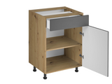 Nexa Küchenmöbel-Set – Modernes griff­loses Design mit Push-to-Open System in Woodline / Schwarz Metallic