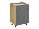 Nexa Küchenmöbel-Set KÜ03-L – Woodline & Grau – Stilvolle 460 cm Küchenlösung mit maximalem Stauraum und moderner Eleganz