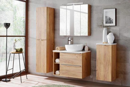 Badezimmer Hochschrank - Capri Oak - Stilvolle und platzsparende Aufbewahrung. - ROYAL24_MARKT