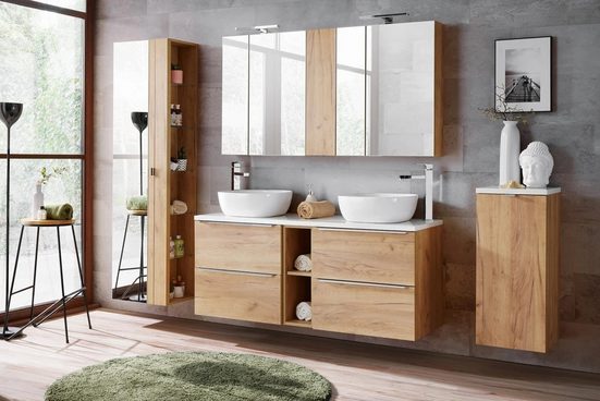 Badezimmer Spiegelschrank - Capri Oak - Hochwertiges Design für ein elegantes Ambiente - ROYAL24_MARKT