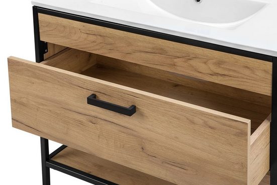 Badmöbel-Set - Brooklin - Elegantes und praktisches Innendesign, das Platz spart. - Milaros Markt