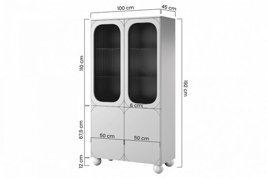 Vitrine - Eleganter Glas- SONATIA II - Schrank für Ihre Sammlerstücke.