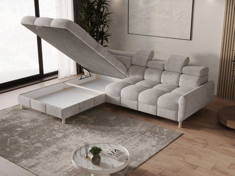 Ecksofa Bun – Hellgrau – Ottomane links