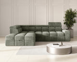 Ecksofa Bianco – Wintermoos – Ottomane links