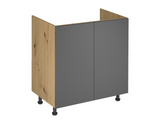 Nexa Küchenmöbel-Set KÜ03-L – Woodline & Grau – Stilvolle 460 cm Küchenlösung mit maximalem Stauraum und moderner Eleganz