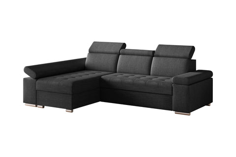 Ecksofa Toronto – Dunkelgrau – Ottomane links