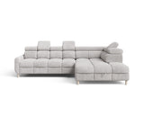 Ecksofa Bun – Hellgrau – Ottomane rechts