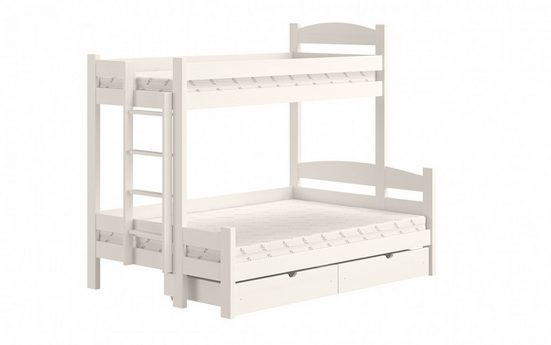 Etagenbett links 207 cm  - Ökologisch lackiertes Hochbett für Kinder.