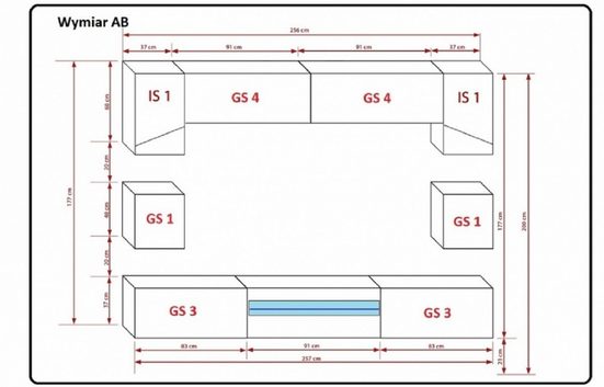 Wohnwand "Neue Wohnzimmer-Wandstile / Modern und Innovativ.