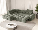 Ecksofa Bianco – Wintermoos – Ottomane links