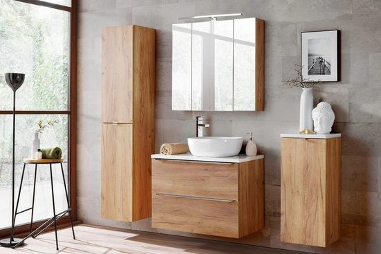 Waschbeckenschrank - Capri Oak - Intelligente Lösungen für stilvolle Badezimmerorganisation.