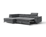 Ecksofa Ostin – Elefantengrau – Ottomane links