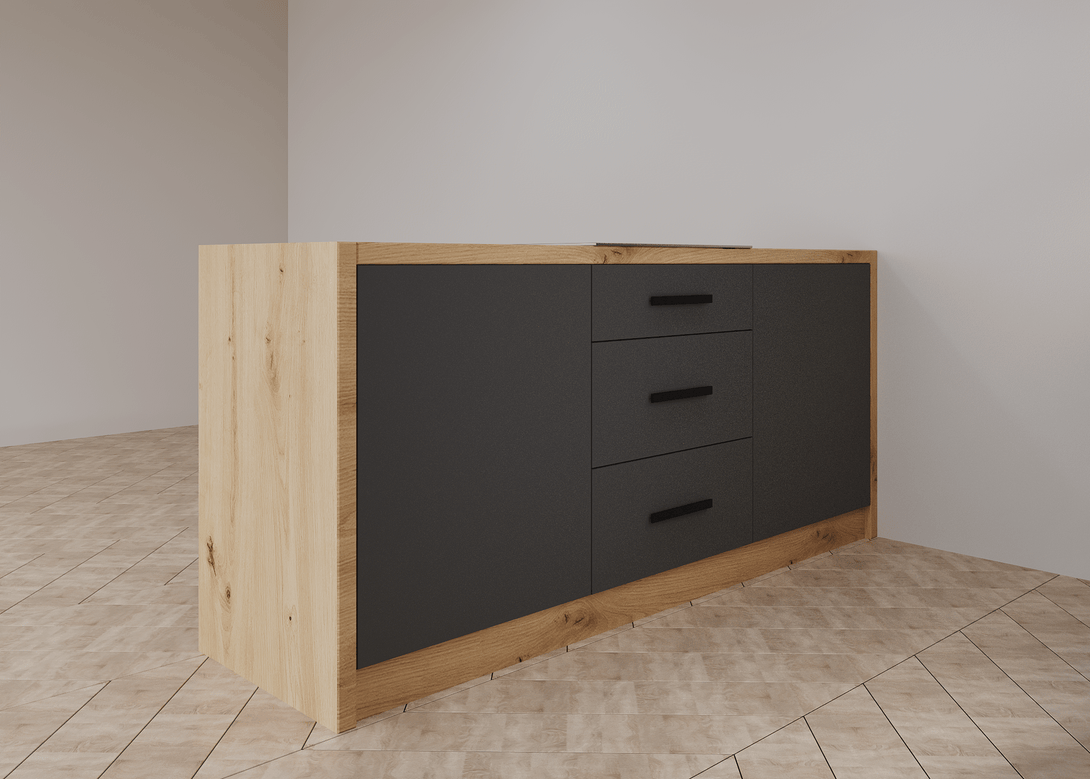 Küchenzeile K104-G360 - Langen Grau - Moderne Optik mit durchdachter Funktion - ROYAL24_MARKT