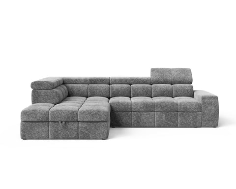 Ecksofa Bianco – Grau – Ottomane links