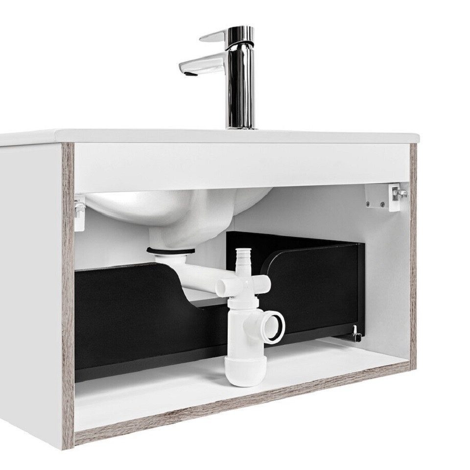 Badmöbel-Set - Xilo X - mit Möbelwaschbecken, Hochschrank & Spiegel - ROYAL24_MARKT