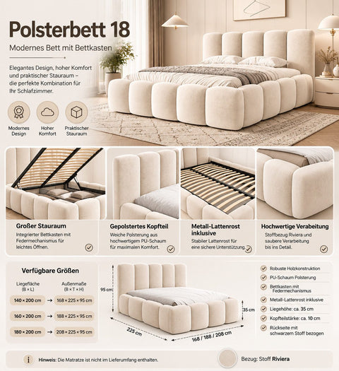 Polsterbett Bett 18 Riviera