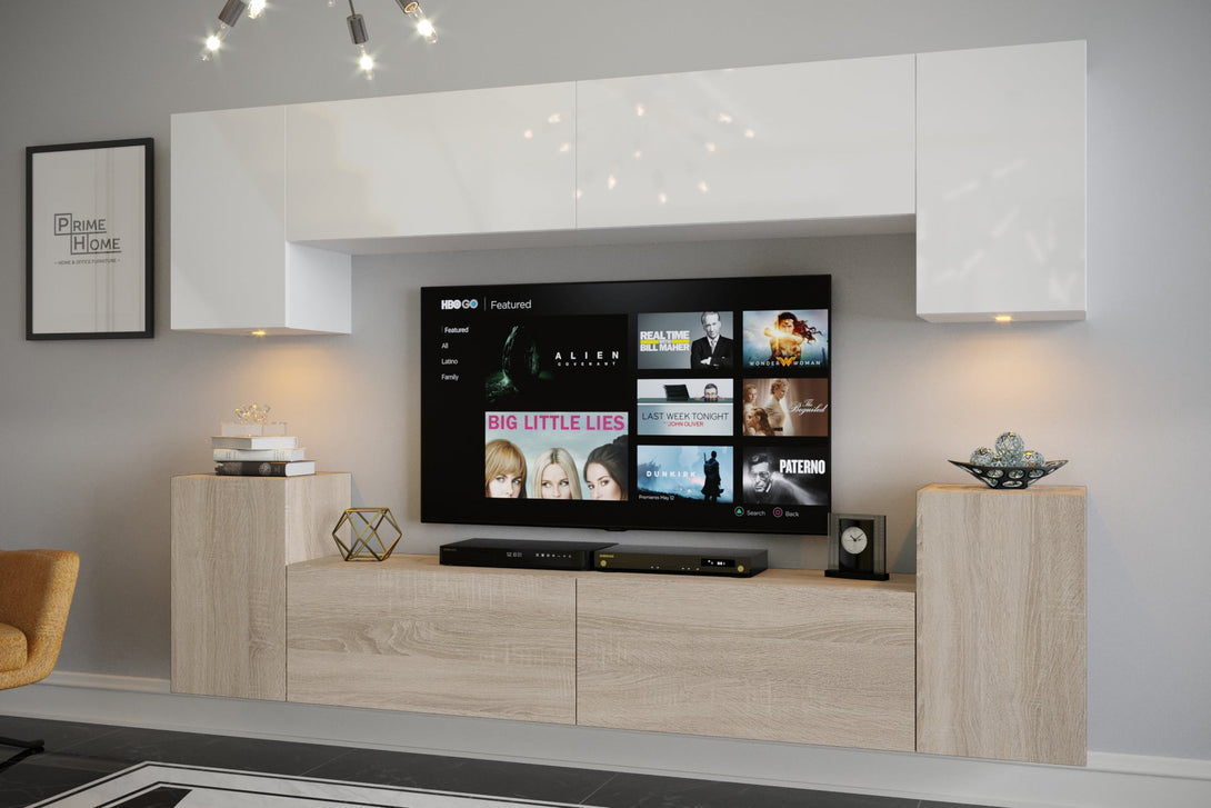 Wohnwand - Wohnzimmer / Trends 2024 - Hochwertige Materialien im Fokus