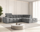 Ecksofa Bianco – Grau – Ottomane rechts