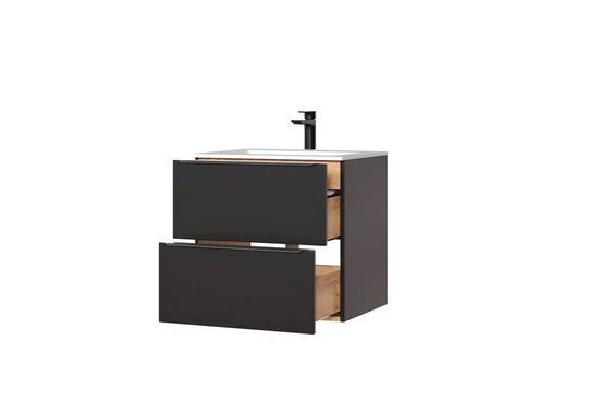 Badmöbel -Set - Capri Cosmos - Natürlicher Holzlook für ein warmes Ambiente. - Milaros Markt