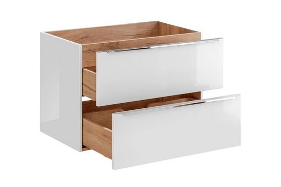 Badmöbel-Set - Capri White - Wärme und Eleganz in Ihrem Badezimmer. - Milaros Markt