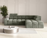 Ecksofa Bianco – Wintermoos – Ottomane rechts