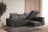 Ecksofa Toronto – Grau – Ottomane rechts