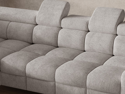 Ecksofa Bun – Hellgrau – Ottomane links