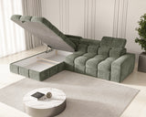 Ecksofa Bianco – Wintermoos – Ottomane links