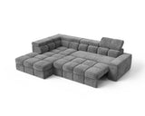 Ecksofa Bianco – Grau – Ottomane links