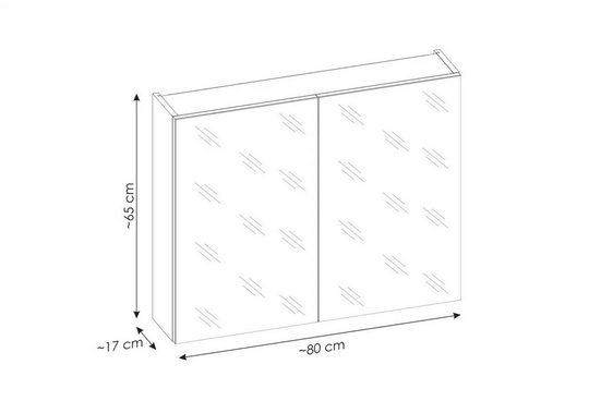 Badezimmerspiegelschrank - Santa Fe Oak - Ansprechendes Design mit praktischem Stauraum.