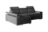 Ecksofa Toronto – Dunkelgrau – Ottomane links