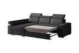 Ecksofa Toronto – Dunkelgrau – Ottomane links