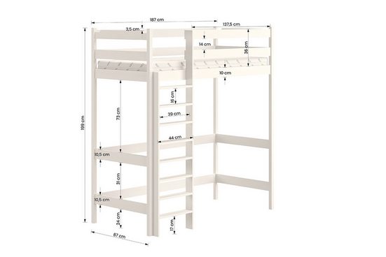 Etagenbett - Funktionales Bett für modernes Kinderzimmer.
