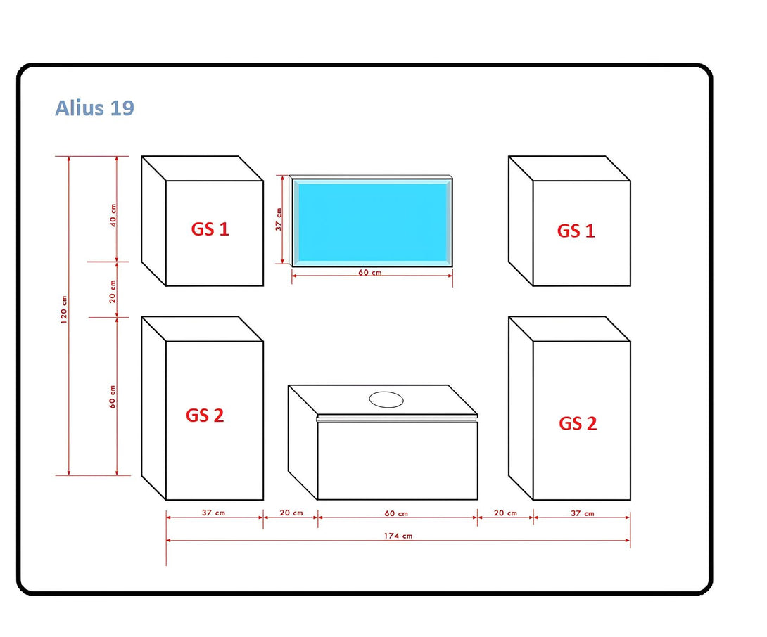 Badmöbel-Set Exklusive Badmöbel 2024/Hochwertige Designs für zeitgemäße Badezimmer, (Komplett Set, 6-St., ALIUS 19)