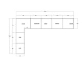 Küchenzeile Velmora Grau Küchenzeile KÜ01-A 520 cm – Hochglanz MDF Fronten